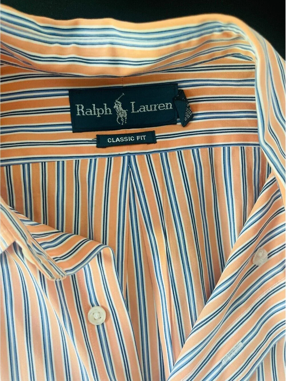 Ralph Lauren Orange/White/Blue Button Down Shirt-L